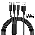 Load image into Gallery viewer, Novo Braid USB Multi 3 in 1 Fast Charging Data USB Cable