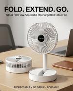 Load image into Gallery viewer, novo FlexFlow adjustable rechargeable table Fan