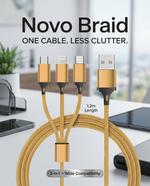 Load image into Gallery viewer, Novo Braid USB Multi 3 in 1 Fast Charging Data USB Cable