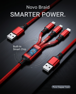 Load image into Gallery viewer, Novo Braid USB Multi 3 in 1 Fast Charging Data USB Cable