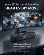 Load image into Gallery viewer, novo 3D Surround Soundbar BT 5.0 Wired Speakers