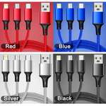 Load image into Gallery viewer, Novo Braid USB Multi 3 in 1 Fast Charging Data USB Cable
