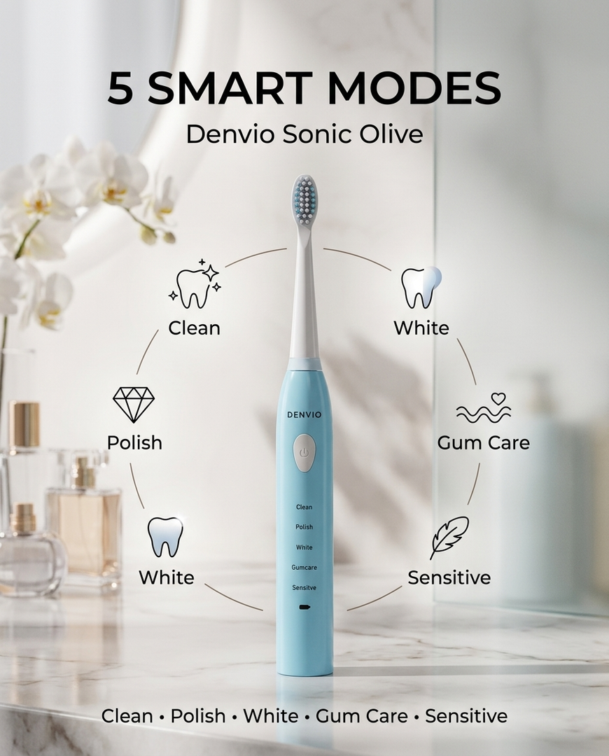 Denvio Sonic Olive Electric Toothbrush
