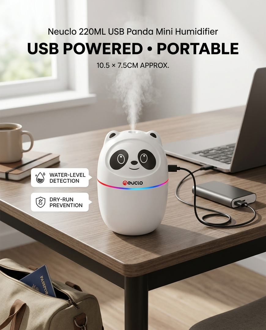 Neuclo 220ML USB Panda Mini Humidifier