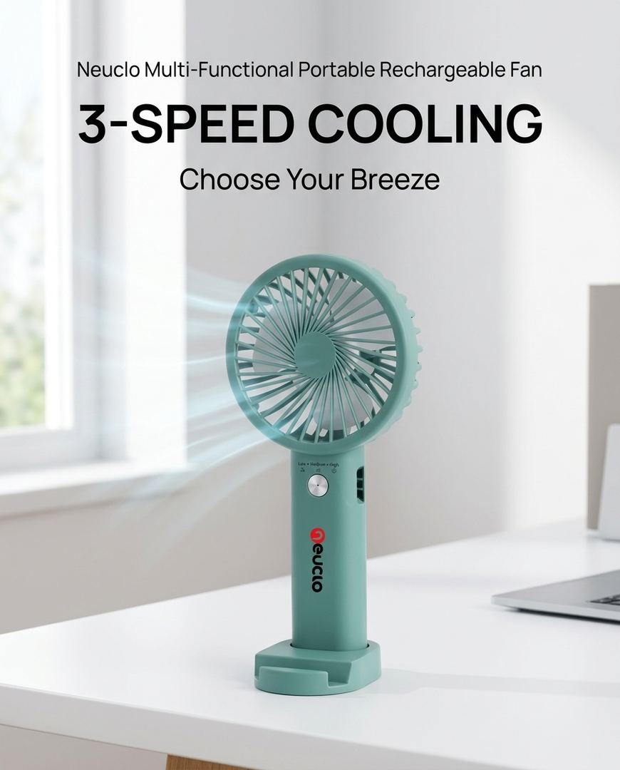 Neuclo Multi-Functional Portable Rechargeable Fan