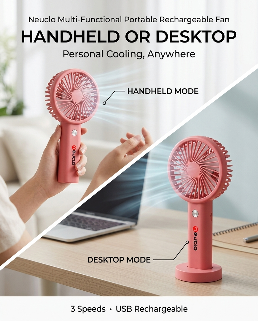 Neuclo Multi-Functional Portable Rechargeable Fan