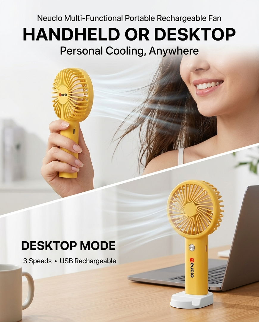 Neuclo Multi-Functional Portable Rechargeable Fan