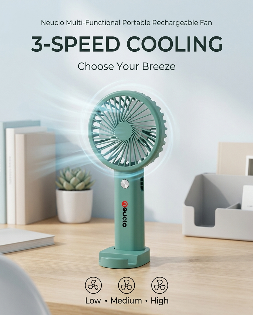 Neuclo Multi-Functional Portable Rechargeable Fan
