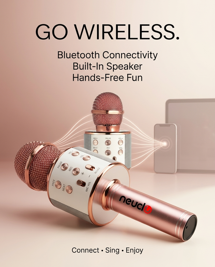 Neuclo Portable BT Wireless Karaoke Microphone Speaker