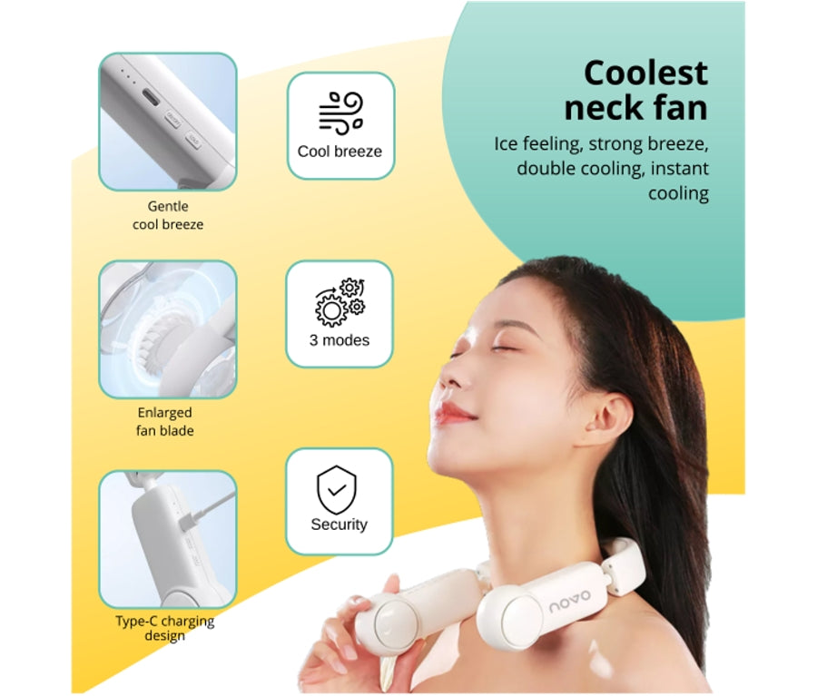 novo Bladeless Neck Folding Fan