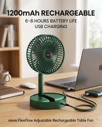 Load image into Gallery viewer, novo FlexFlow adjustable rechargeable table Fan