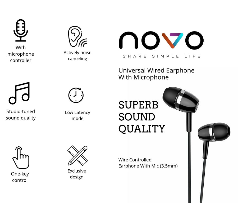 novo Universal Wired Earphone