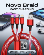 Load image into Gallery viewer, Novo Braid USB Multi 3 in 1 Fast Charging Data USB Cable