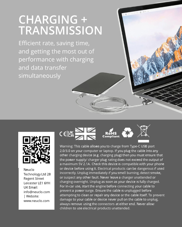 Long USB Fast Charging Cable