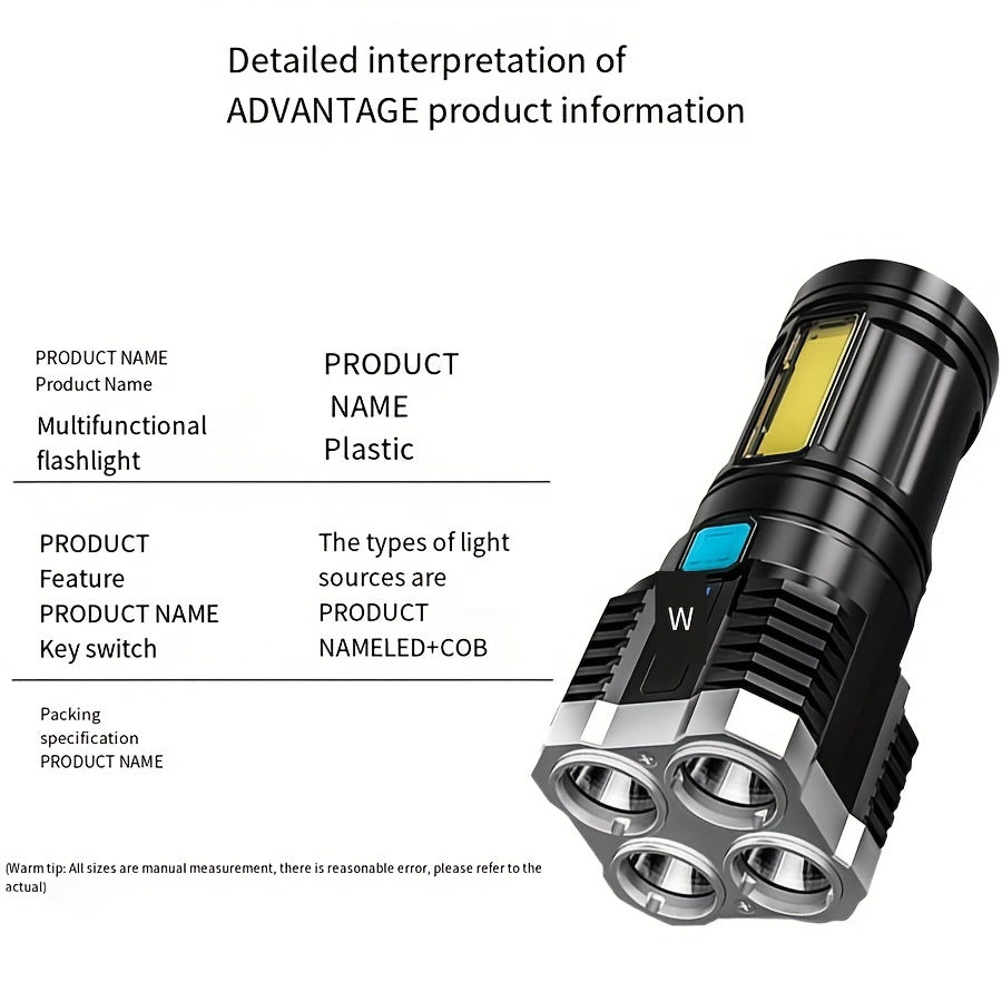 Novo Rechargeable LED Flashlight (4 Core Lights)