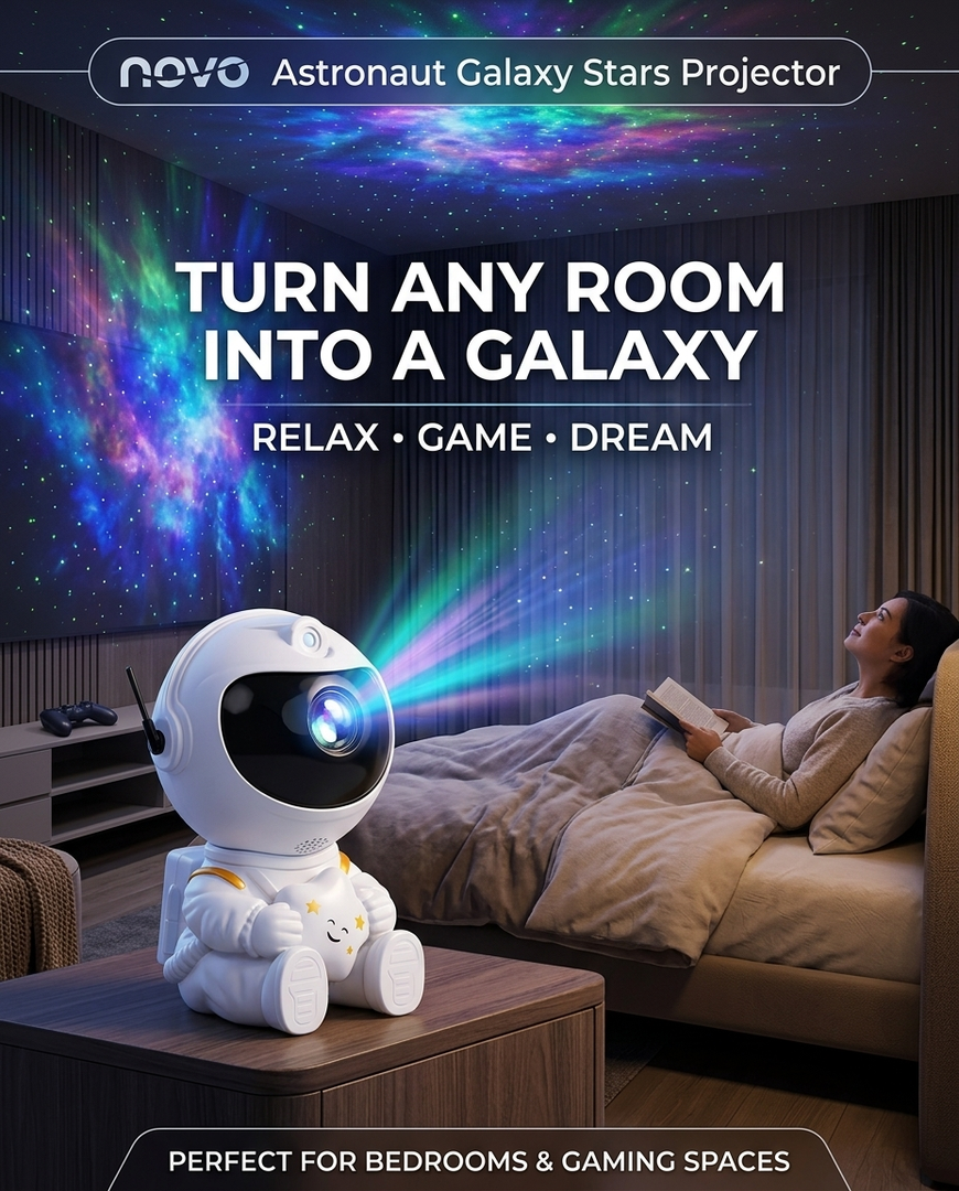 novo Astronaut Galaxy Stars Projector