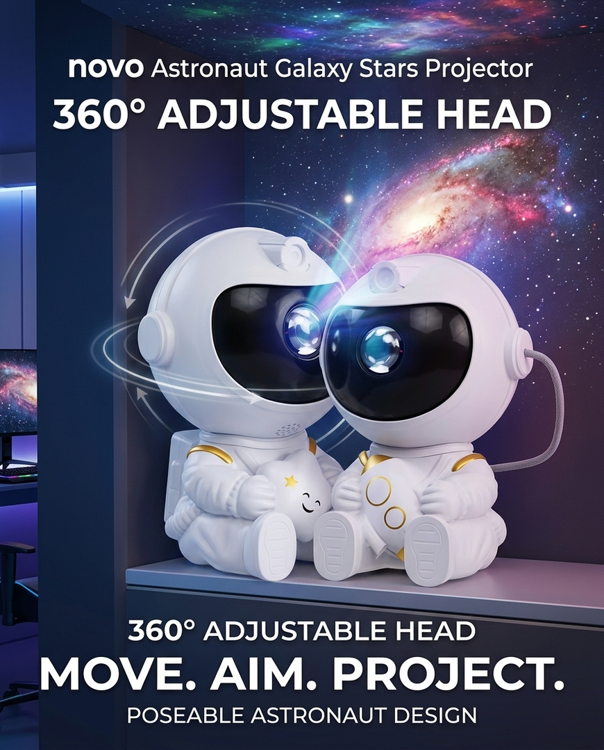 novo Astronaut Galaxy Stars Projector