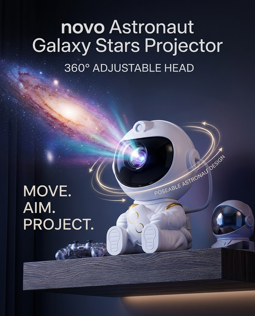 novo Astronaut Galaxy Stars Projector