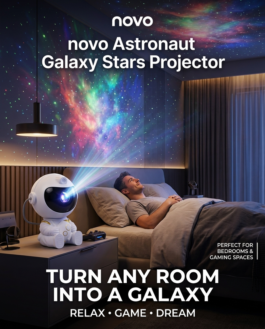 novo Astronaut Galaxy Stars Projector