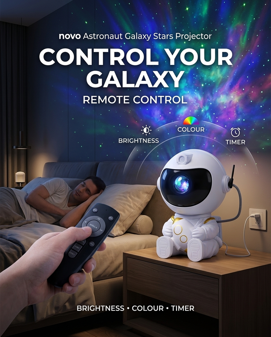 novo Astronaut Galaxy Stars Projector