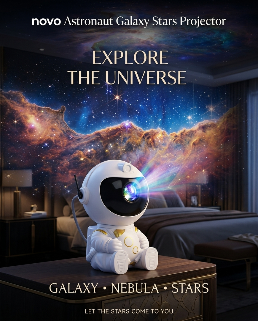 novo Astronaut Galaxy Stars Projector