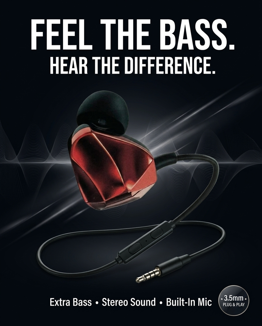 novo Extra Bass Wired Stereo Earphone