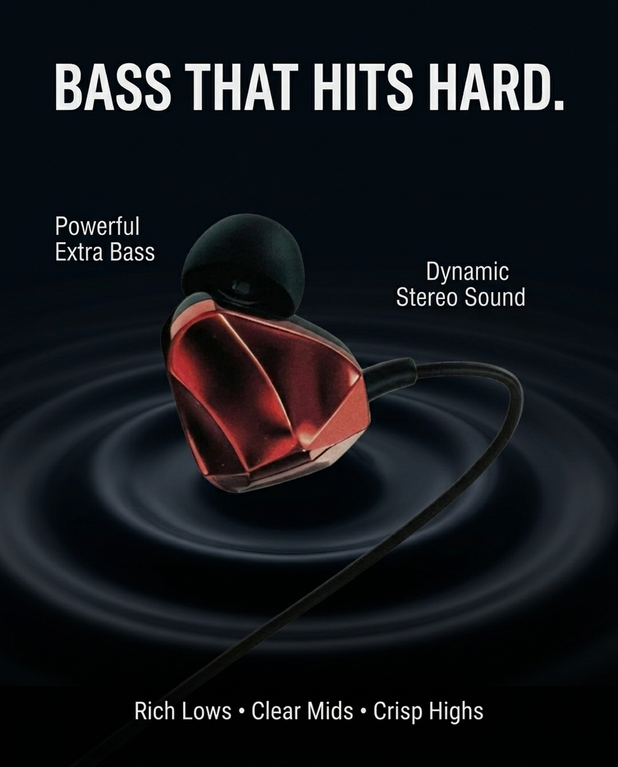 novo Extra Bass Wired Stereo Earphone