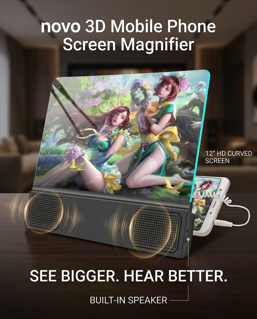 novo 3D Mobile Phone Screen Magnifier