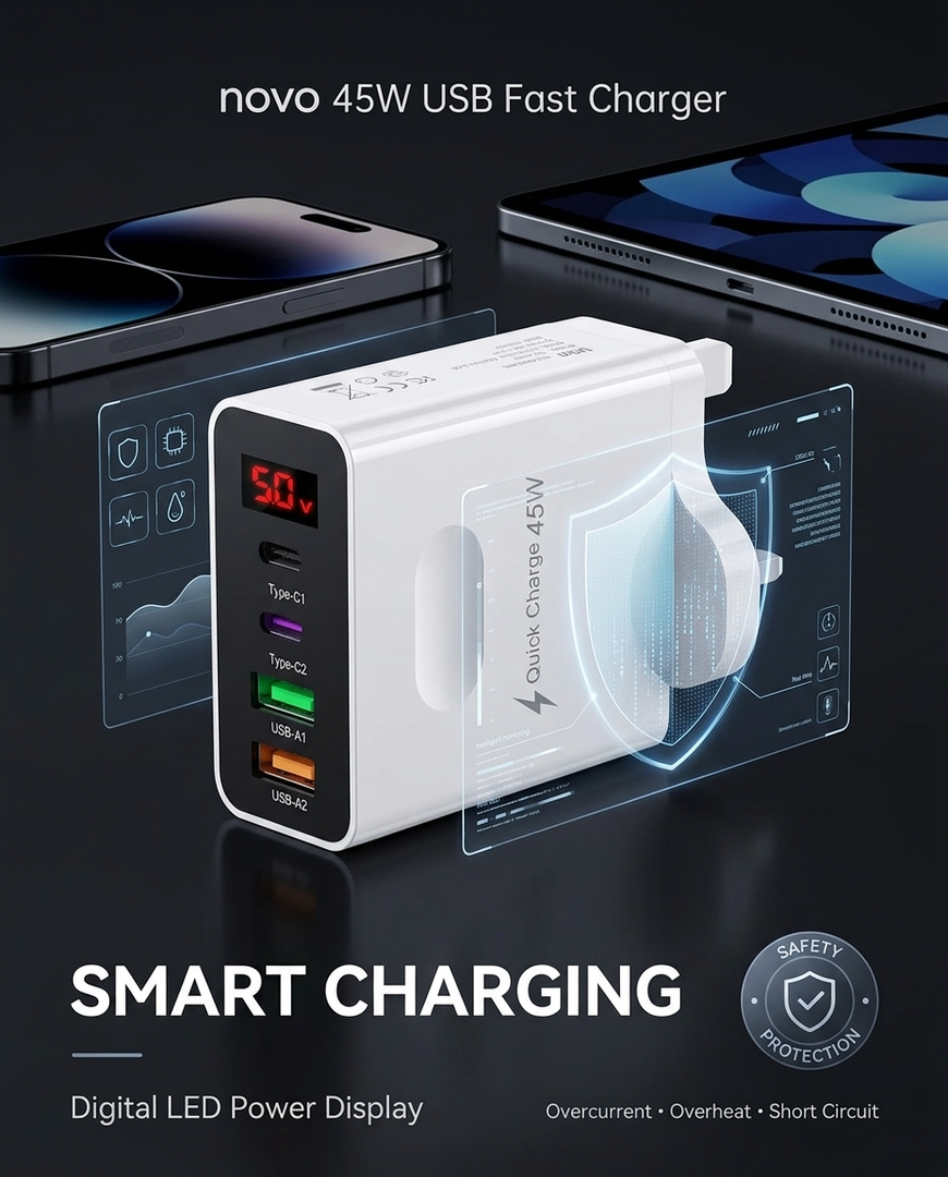 novo 45W USB Fast Charger