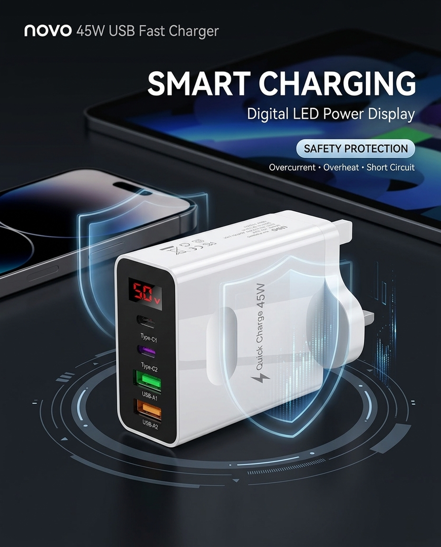 novo 45W USB Fast Charger