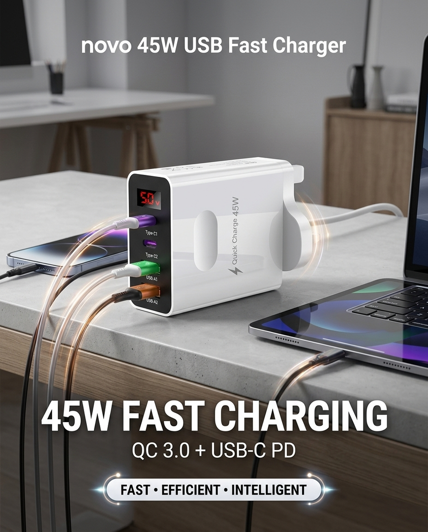novo 45W USB Fast Charger