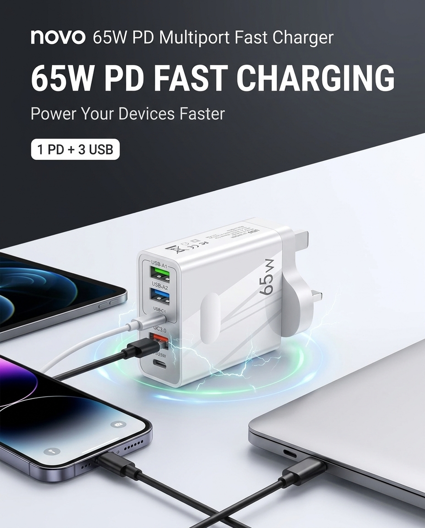 novo 65W PD Multiport Fast Charger