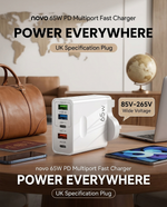 Load image into Gallery viewer, novo 65W PD Multiport Fast Charger