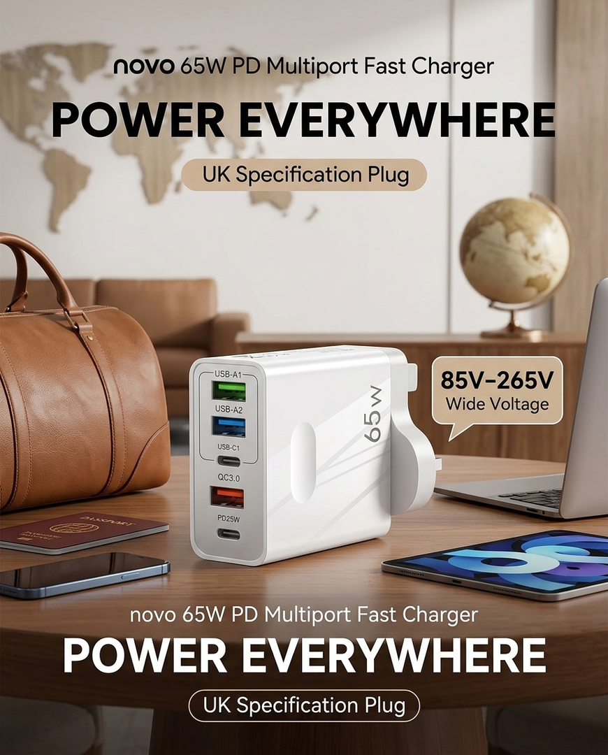 novo 65W PD Multiport Fast Charger