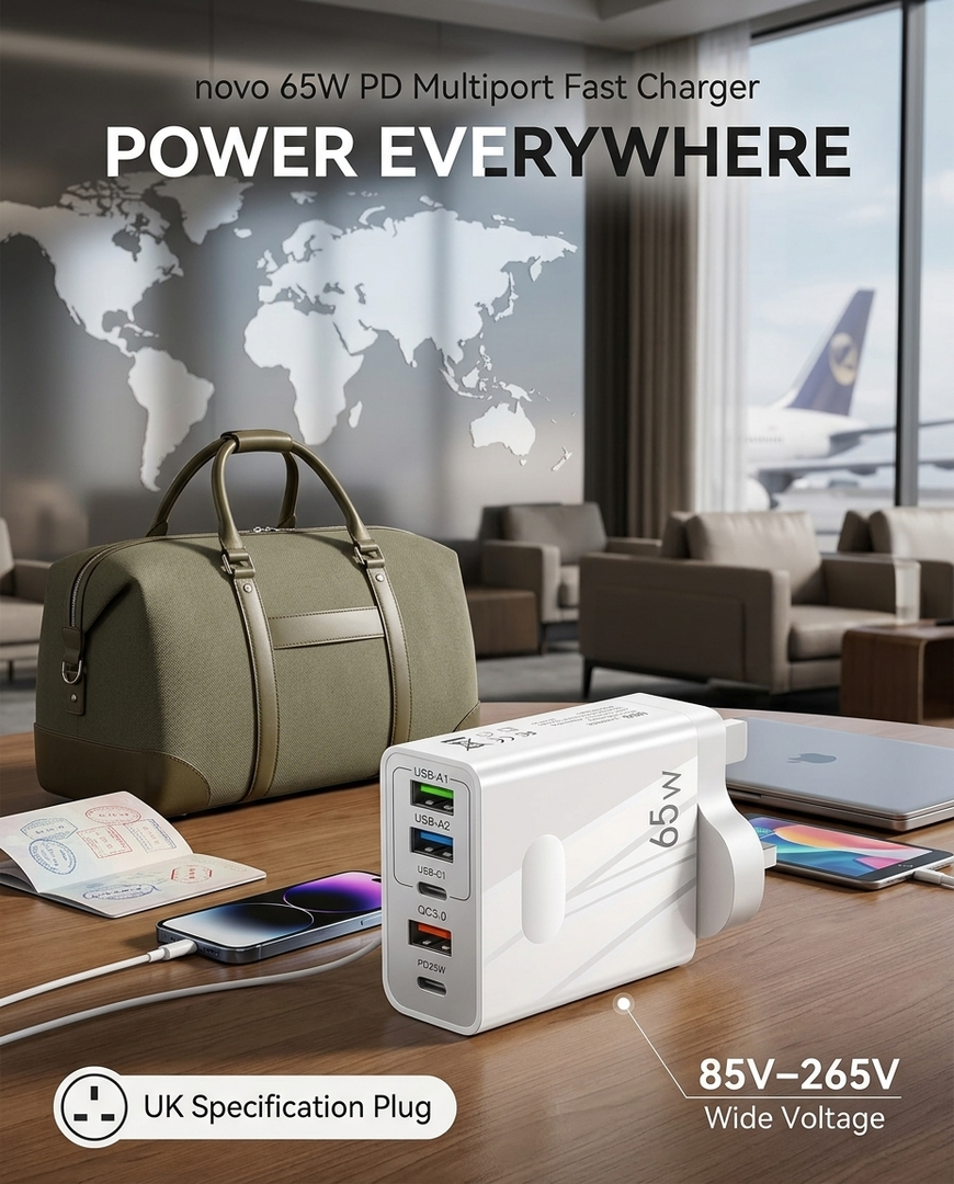 novo 65W PD Multiport Fast Charger