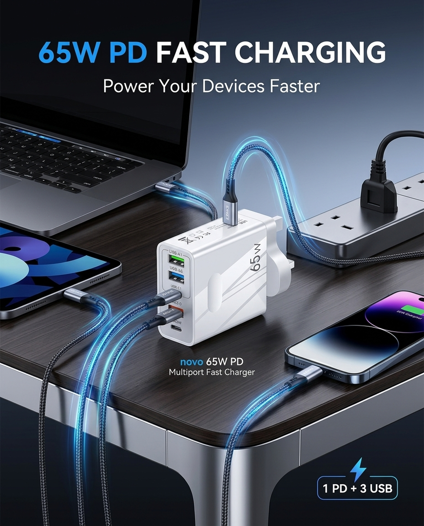 novo 65W PD Multiport Fast Charger