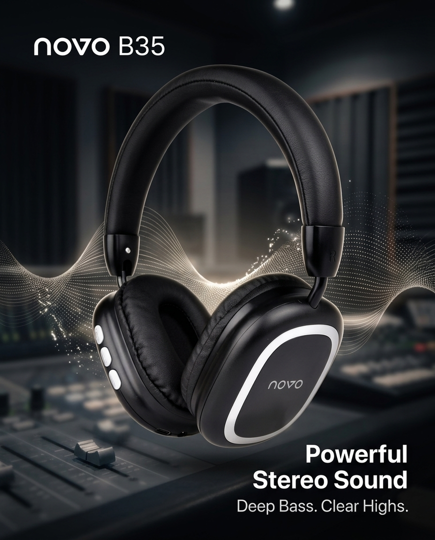 novo B35 Over-Ear Stereo Wireless Headphones
