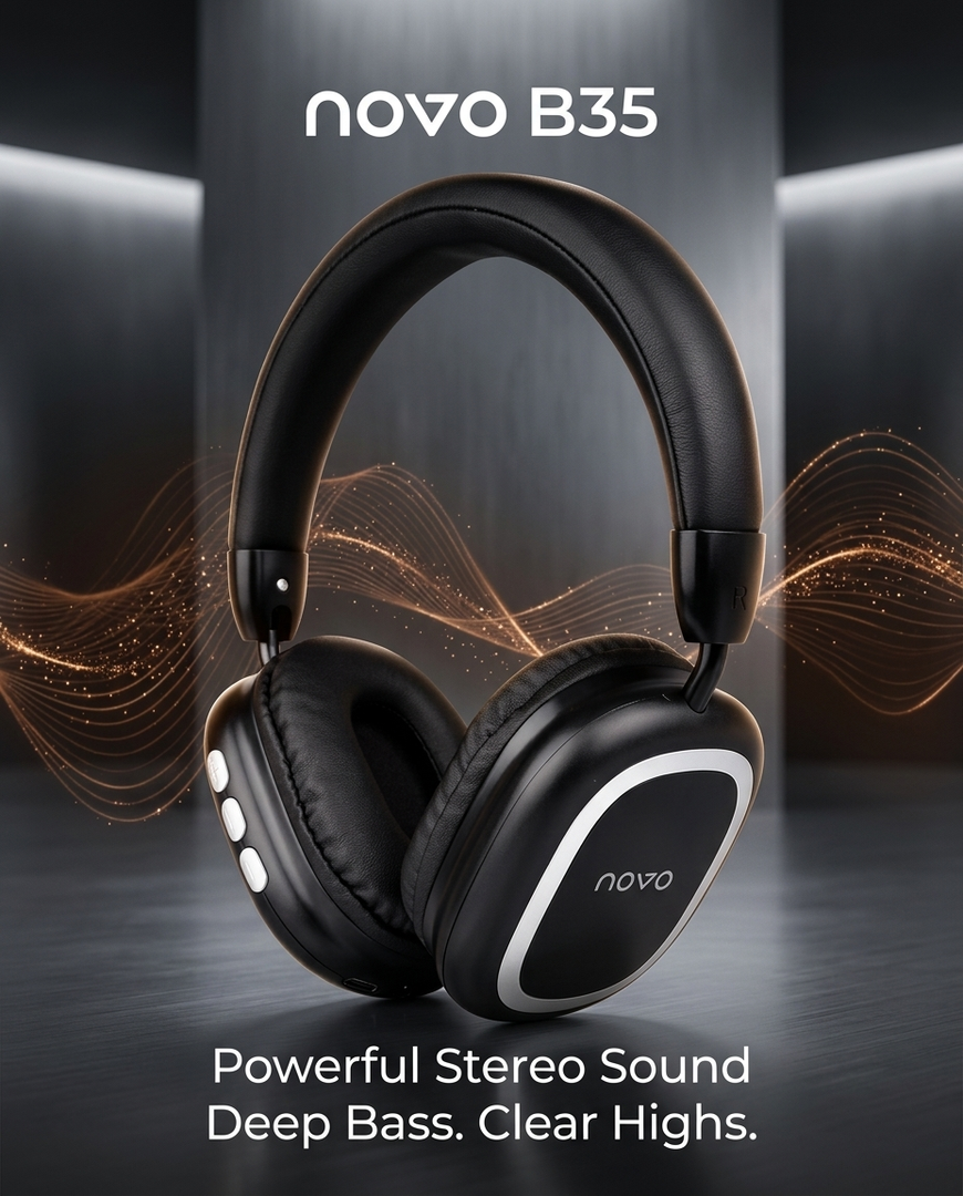 novo B35 Over-Ear Stereo Wireless Headphones