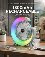 Load image into Gallery viewer, novo Colourful Desktop Fan with LED Light