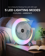 Load image into Gallery viewer, novo Colourful Desktop Fan with LED Light