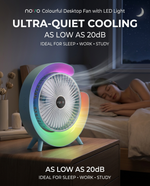 Load image into Gallery viewer, novo Colourful Desktop Fan with LED Light
