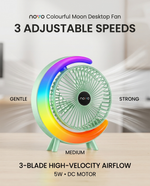 Load image into Gallery viewer, novo Colourful Moon Desktop Fan