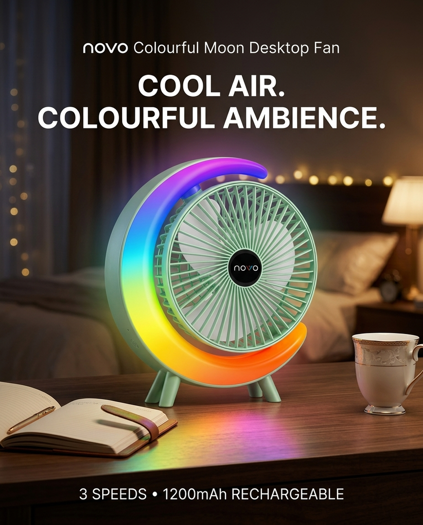 novo Colourful Moon Desktop Fan
