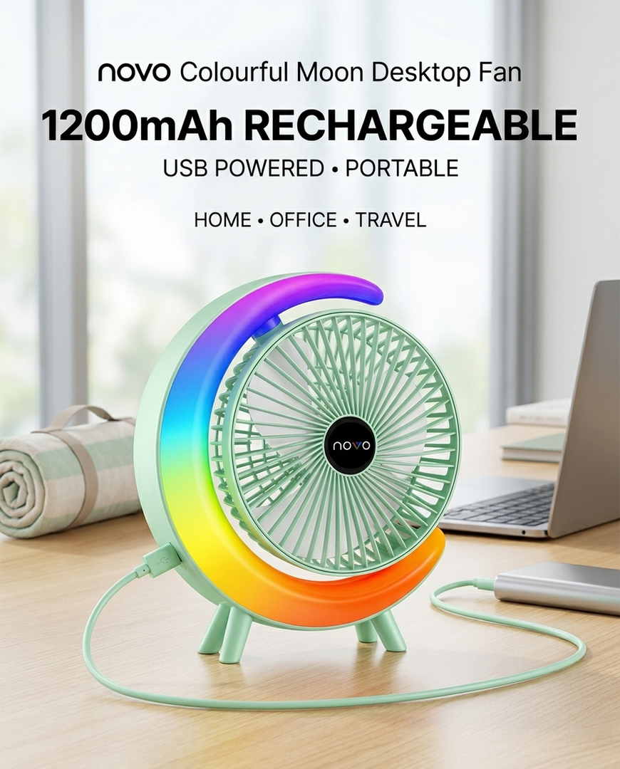 novo Colourful Moon Desktop Fan