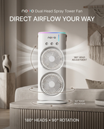 Load image into Gallery viewer, novo Dual Head Spray Tower Fan
