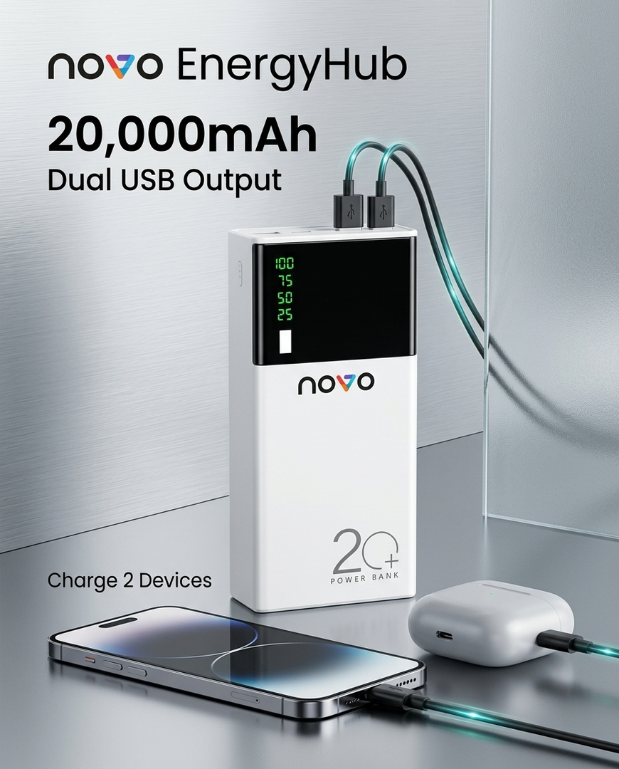 novo EnergyHub 20000mAh 15W Power Bank