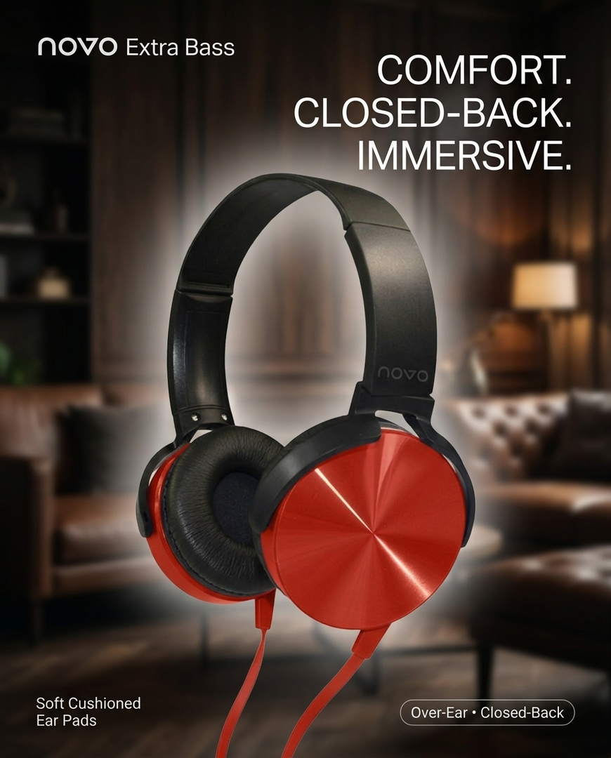 novo Extra Bass Stereo Headphones