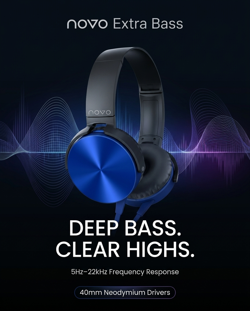 novo Extra Bass Stereo Headphones