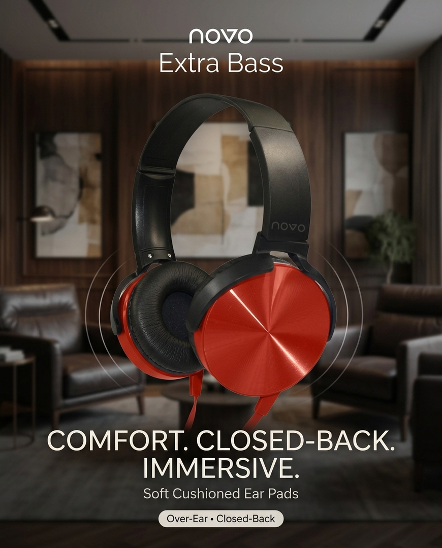novo Extra Bass Stereo Headphones