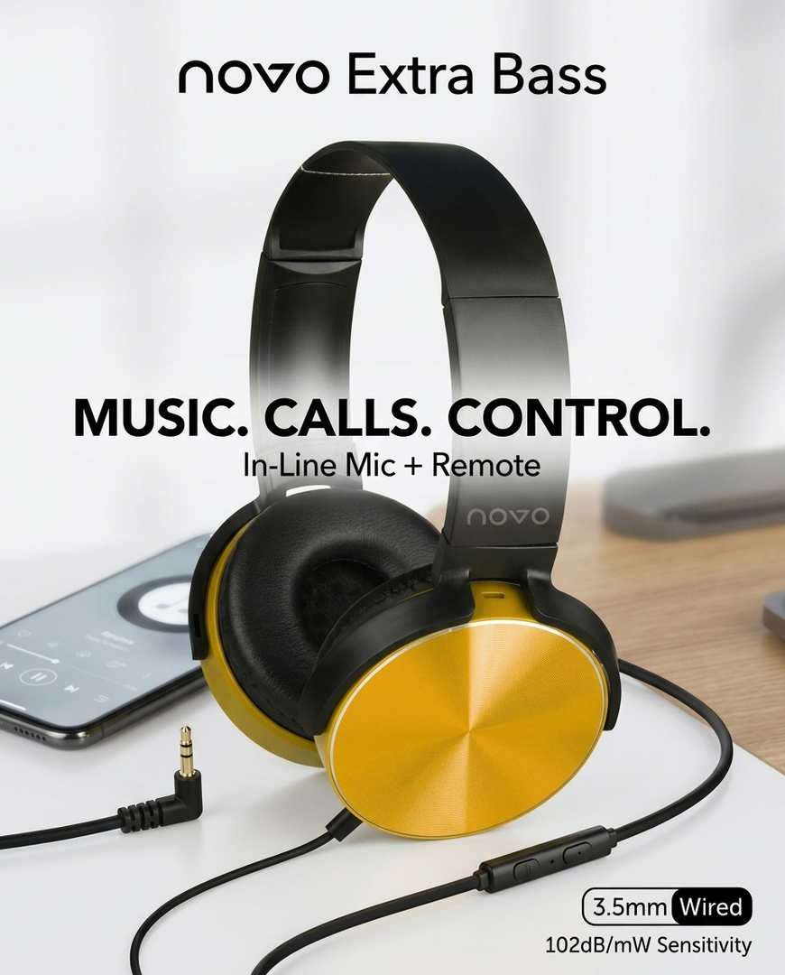 novo Extra Bass Stereo Headphones